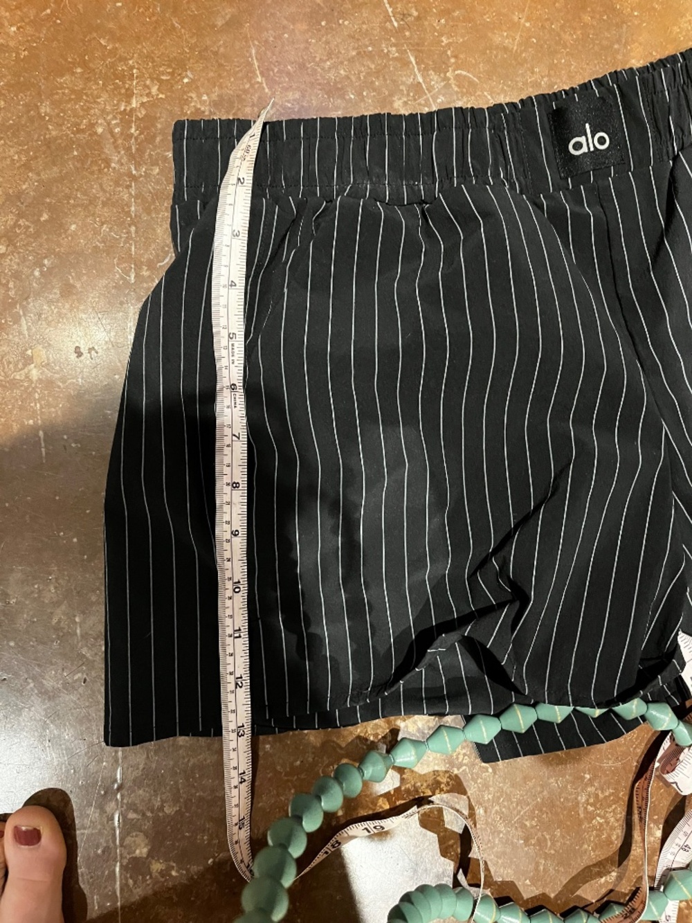 Alo daylight boxer shorts in pinstripe Small black titanium - Picture 2 of 5